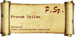 Prorok Szilas névjegykártya